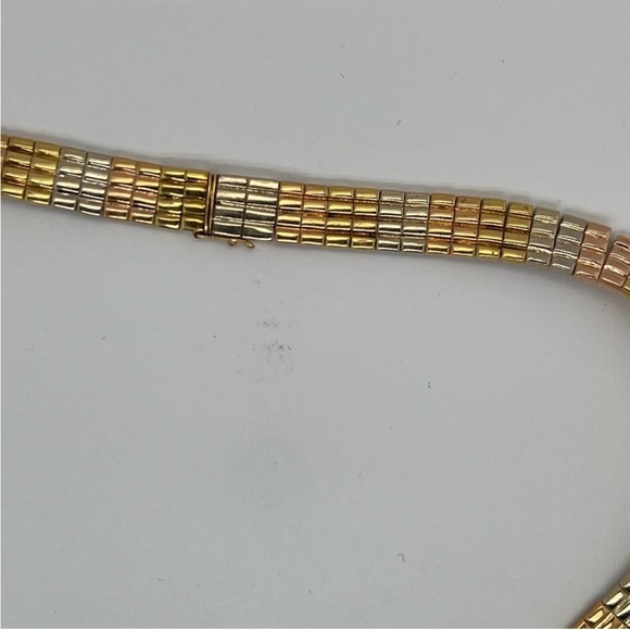 Vintage Van Cleef Tri Color Choker with Diamonds Made in France - Picture 5 of 10